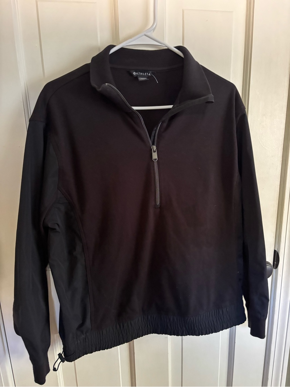 Athleta Black Quarter-Zip Pullover Sweater Small